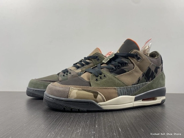 Kicked Out Shoe Store Retro Patchwork Camo Air Jordan DO1830-200 3 0819